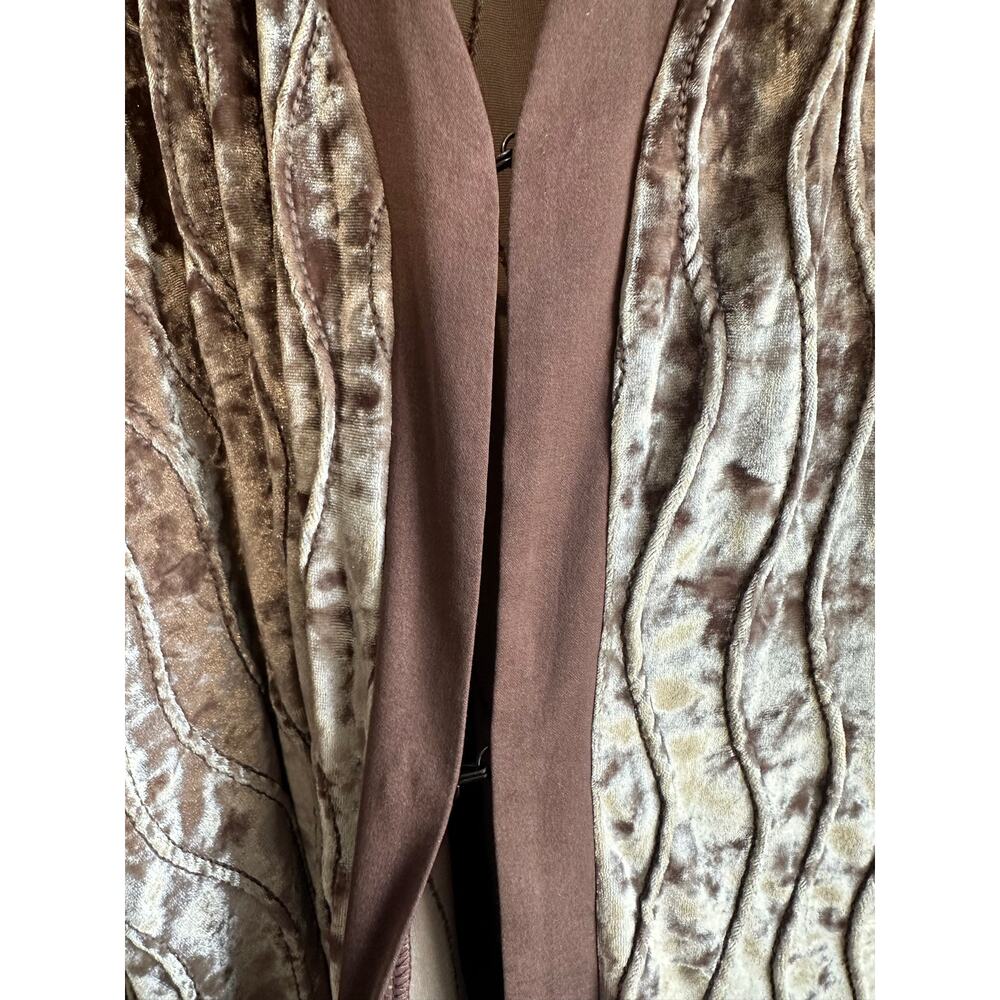 LOGO Lavish by Lori Goldstein Textured Velvet Duster Topper 3X Purple, pink gray - Picture 3 of 9